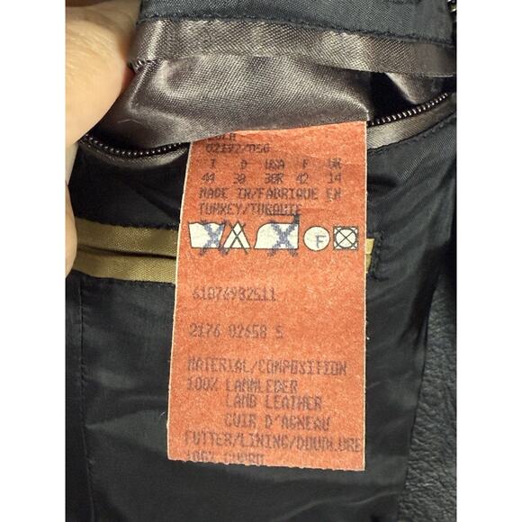 HUGO Boss Black Lamb Leather Zip Jacket Women’s Small Soft Moto Minimalist - Picture 3 of 8